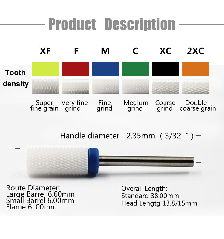 Ceramic Nail Drill Bits (3)