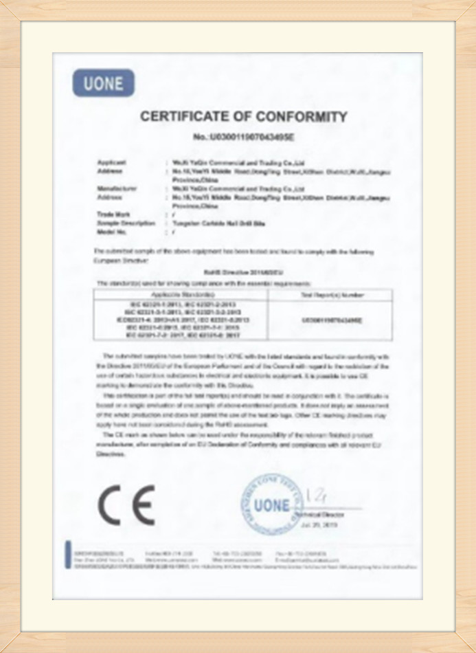 ce certificate for nail tools